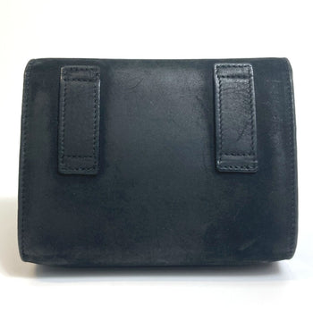 Salvatore Ferragamo Shoulder Bag Aq213202 Suede Black Vala Ribbon Women