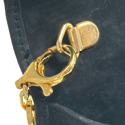 Salvatore Ferragamo Shoulder Bag Aq213202 Suede Black Vala Ribbon Women