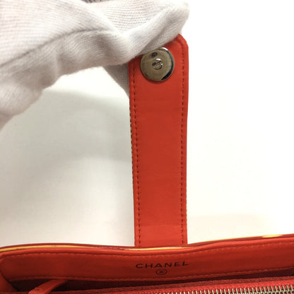 Chanel Pouch Patent Leather Red Type Cc Coco Mark Border Women