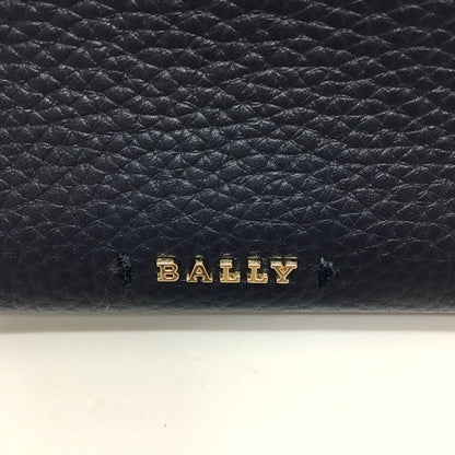 Bally Shoulder Bag Leather Navy Logo Women