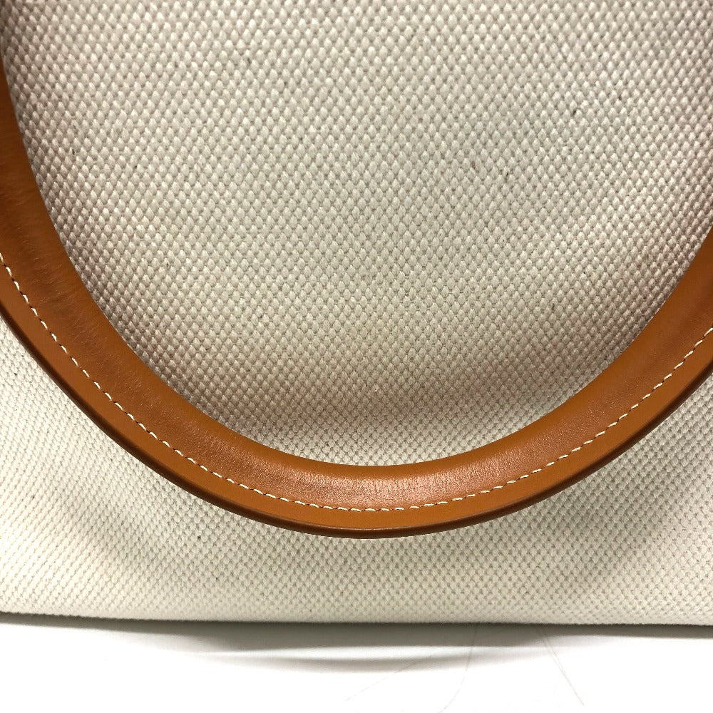 Celine Tote Bag Canvas / Leather White Logo Tote Bag Women