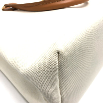 Celine Tote Bag Canvas / Leather White Logo Tote Bag Women