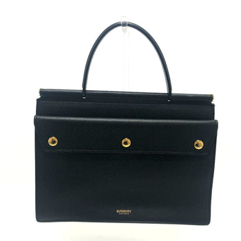Burberry Handbag Leather Black Square Type Handbag Unisex(Unisex)