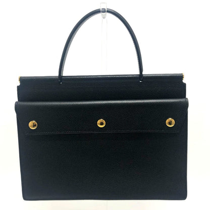 Burberry Handbag Leather Black Square Type Handbag Unisex(Unisex)