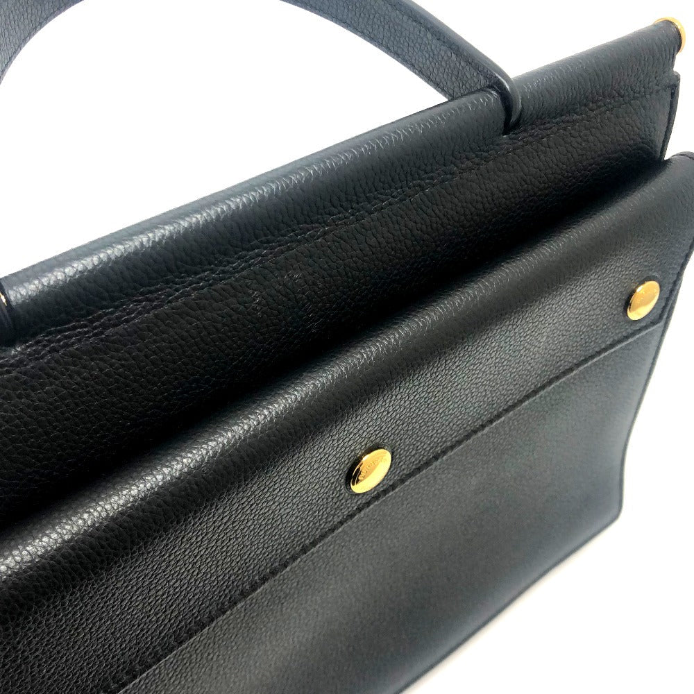 Burberry Handbag Leather Black Square Type Handbag Unisex(Unisex)