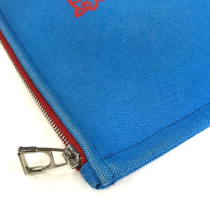 Hermes Pouch Canvas Blue X Red The King Of Cats Mitsou Mitsu Cat Pouch Women