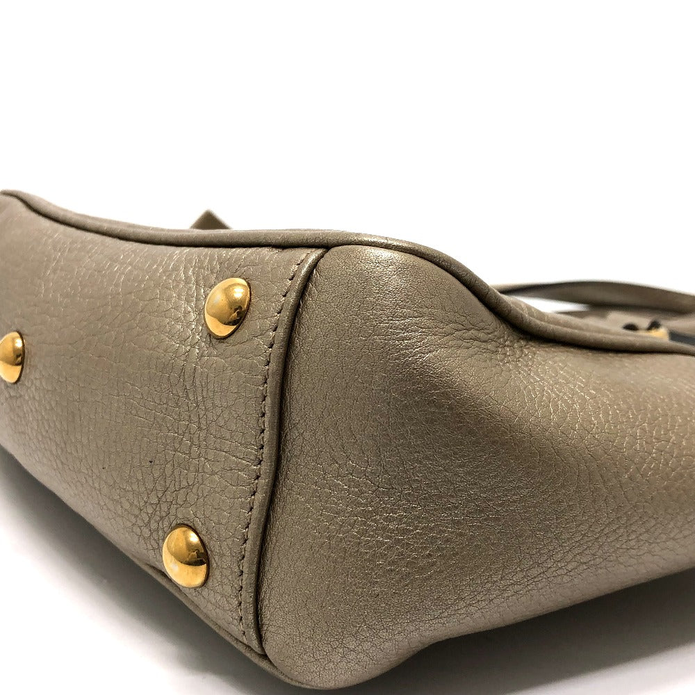 Gucci Handbag 282481 Leather Gold Gg Double G Detail Women