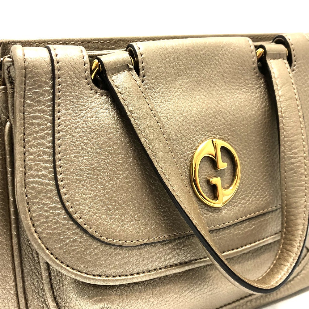 Gucci Handbag 282481 Leather Gold Gg Double G Detail Women