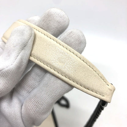 Prada Shoulder Bag 1Bd147 Leather White Logo Studs Chainshoulder Women