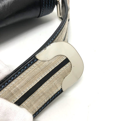 Celine Shoulder Bag 115/130 Leather Black Ribbon Crossbody Women
