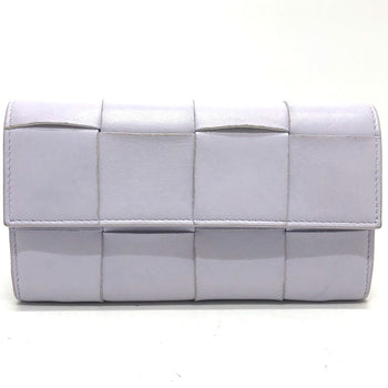 Bottegaveneta Long Wallet Purse 667433 Leather Purple Intrecciato Maxi Women