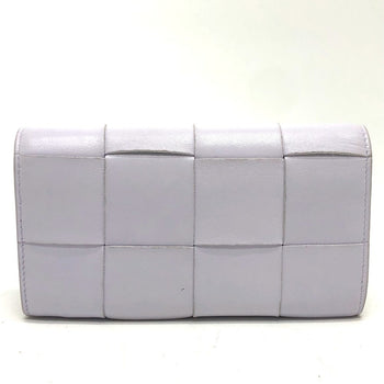 Bottegaveneta Long Wallet Purse 667433 Leather Purple Intrecciato Maxi Women