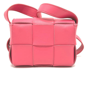 Bottegaveneta Shoulder Bag Leather Pink Maxi Intrecciato Cassette Mini Women