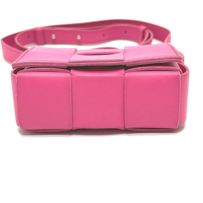 Bottegaveneta Shoulder Bag Leather Pink Maxi Intrecciato Cassette Mini Women
