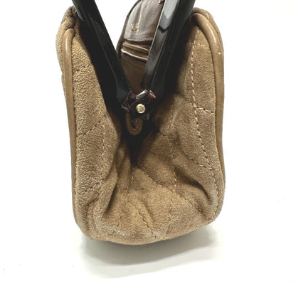 Chanel Pouch Suede Brown Cc Coco Mark Gamaguchi Women
