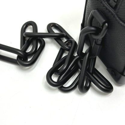 Louis Vuitton Shoulder Bag M30351 Taiga Leather Black Taiga Mini Soft Trunk Mens