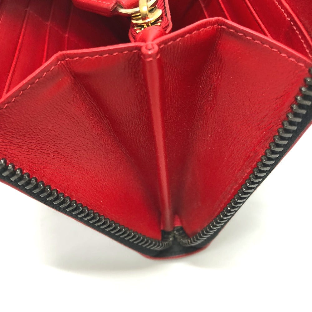 Christian Louboutin Long Wallet Purse Leather Black Panettone Spike Studs Mens