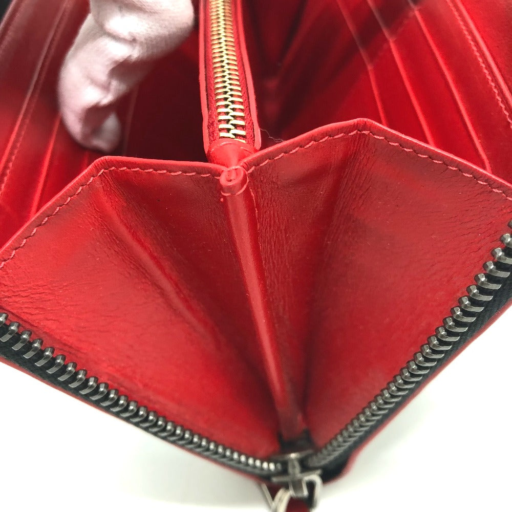 Christian Louboutin Long Wallet Purse Leather Black Panettone Spike Studs Mens