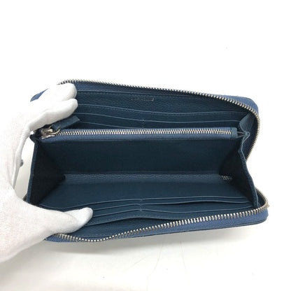 Dior Homme Long Wallet Purse Leather Navy Logo Zip Around Mens