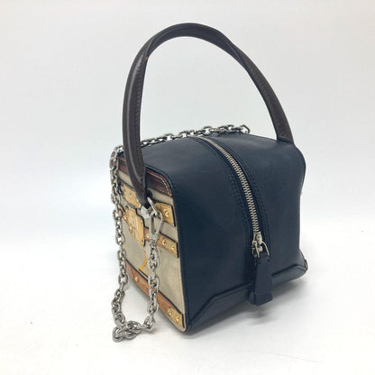 Louis Vuitton Handbag M52350 Leather Black / Beige Trompe L'Oeil Women