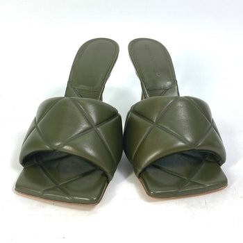 Bottegaveneta Sandals 639943 Leather Khaki Rubber Lido Mules Women 37