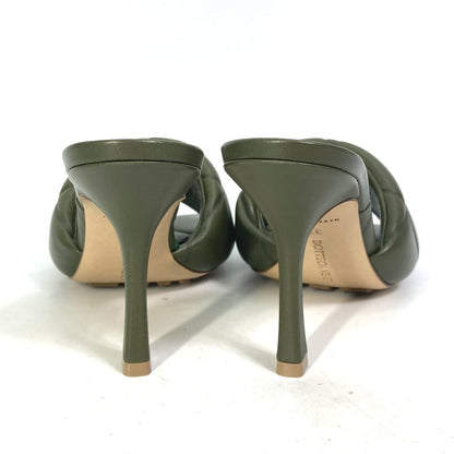 Bottegaveneta Sandals 639943 Leather Khaki Rubber Lido Mules Women 37