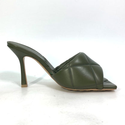 Bottegaveneta Sandals 639943 Leather Khaki Rubber Lido Mules Women 37