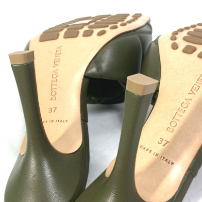Bottegaveneta Sandals 639943 Leather Khaki Rubber Lido Mules Women 37