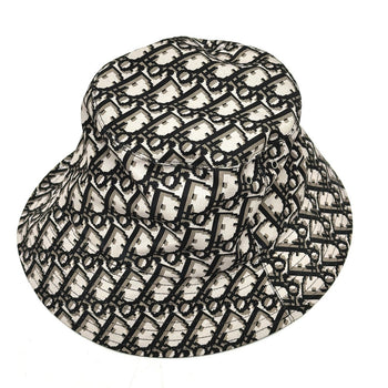 Dior Hat Nylon Gray X Black Trotter Bucket Hat Bob Hat Women Size Unknown