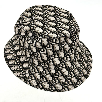 Dior Hat Nylon Gray X Black Trotter Bucket Hat Bob Hat Women Size Unknown