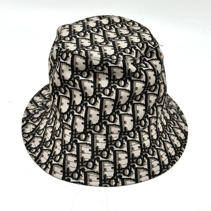 Dior Hat Nylon Gray X Black Trotter Bucket Hat Bob Hat Women Size Unknown