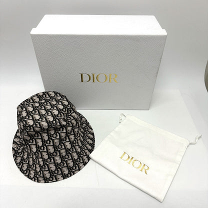 Dior Hat Nylon Gray X Black Trotter Bucket Hat Bob Hat Women Size Unknown