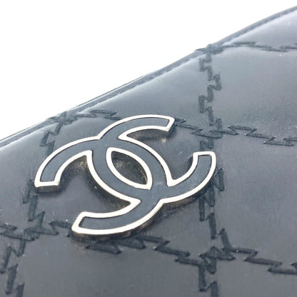 Chanel Long Wallet Purse Lambskin Black Coco Mark Cc Matrasse Quilting Women
