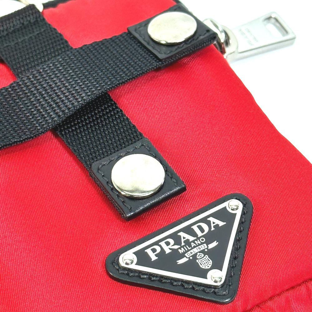 Prada Pouch 2Na026 Nylon Red Triangle Logo Plate Tessuto Soft Mens