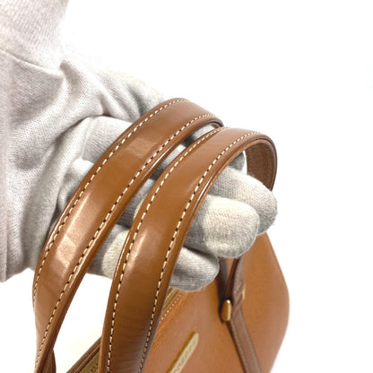 Burberry Handbag Leather Brown Logo Inner Check Women