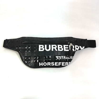 Burberry Sling Bag 8028160 Enamel Enamel Leather Black Logo Brummell Horse Ferry Hosefey Mens