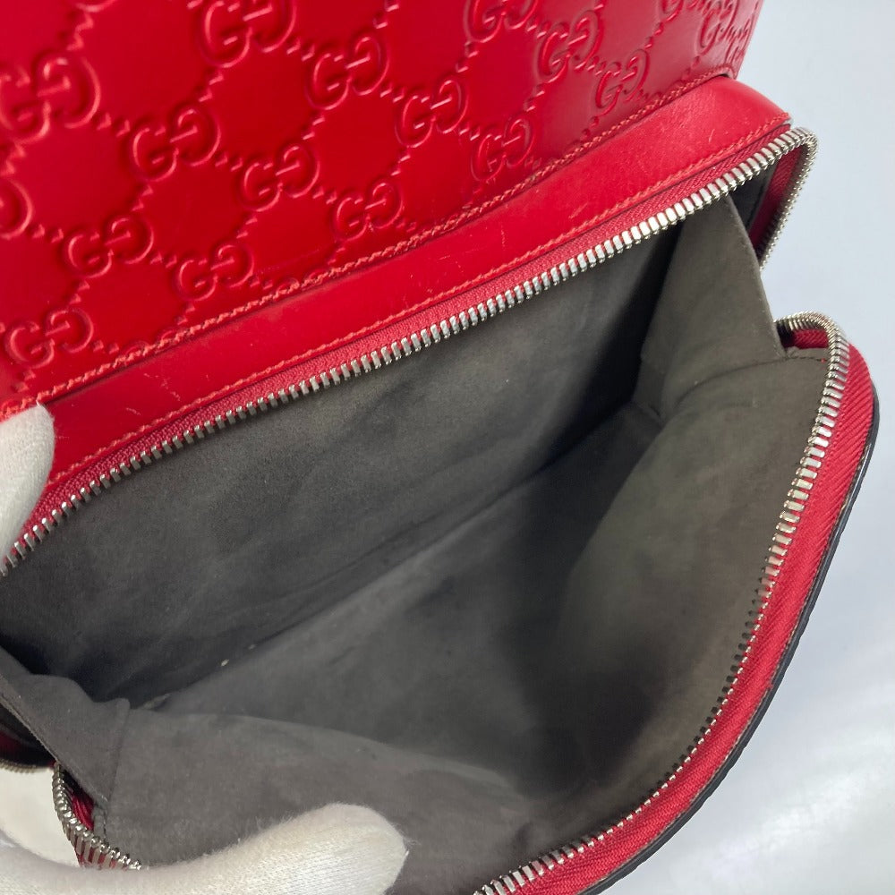 Gucci Backpack 406370 Sima Leather Red Guccisima Gg Women Secondhand