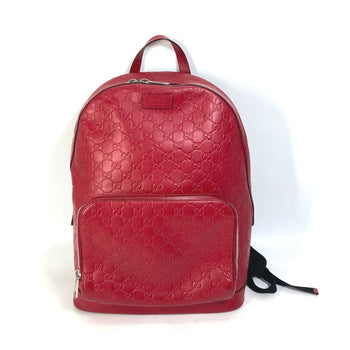 Gucci Backpack 406370 Sima Leather Red Guccisima Gg Women Secondhand
