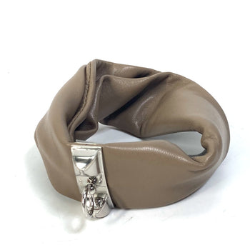 Hermes Bracelet Leather Brown Accessories Medor Torsado Women
