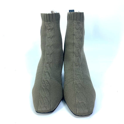 Hermes Boots Knit / Leather Khaki Short Boots Volver 60 Women 37