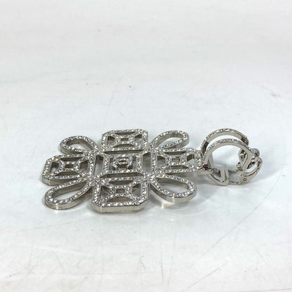 Chanel Earring Gold Plated, Rhinestone Silver Coco Mark Cc B17S Rhinestone