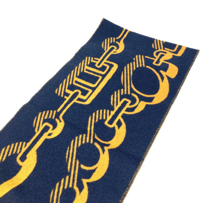 Hermes Scarf Cashmere Navy Dress Buckle Women