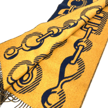 Hermes Scarf Cashmere Navy Dress Buckle Women