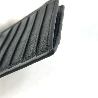 Balenciaga Coin Case 721896 Leather Black Logo Card Holder Fragment Case Mens