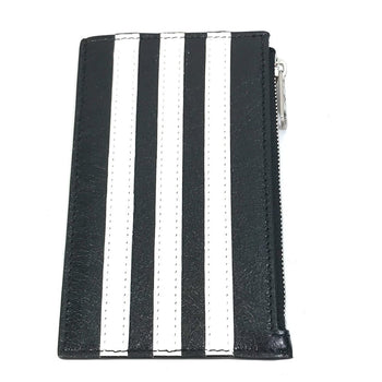Balenciaga Coin Case 721896 Leather Black Logo Card Holder Fragment Case Mens