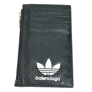 Balenciaga Coin Case 721896 Leather Black Logo Card Holder Fragment Case Mens