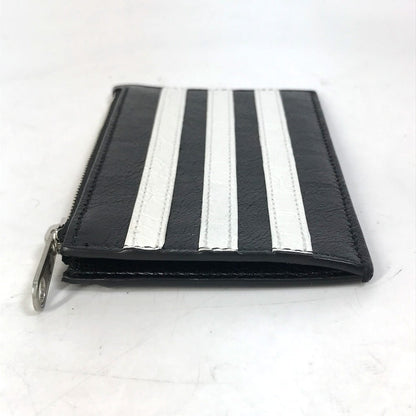 Balenciaga Coin Case 721896 Leather Black Logo Card Holder Fragment Case Mens