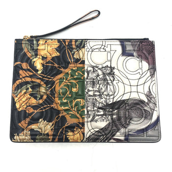 Salvatore Ferragamo Clutch Bag 22D517 Leather Multicolor Gancini Mens