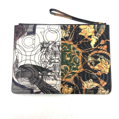 Salvatore Ferragamo Clutch Bag 22D517 Leather Multicolor Gancini Mens