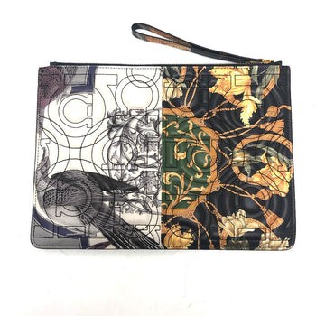 Salvatore Ferragamo Clutch Bag 22D517 Leather Multicolor Gancini Mens